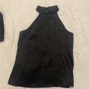 100% silk top black size 0